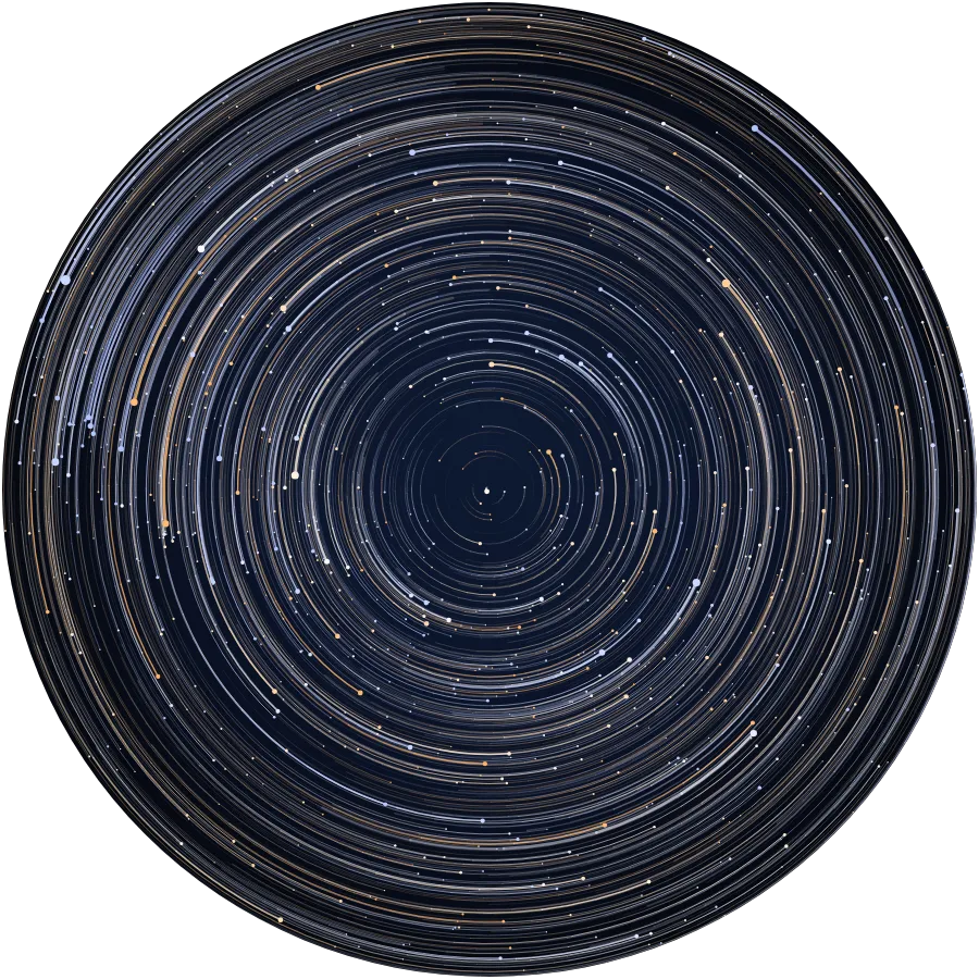 Star trails circling the north celestial pole